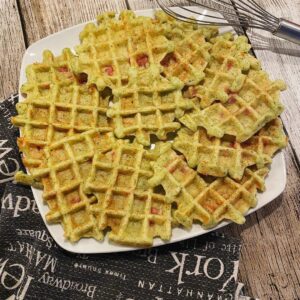 Gaufre brocolis jambon et comté
