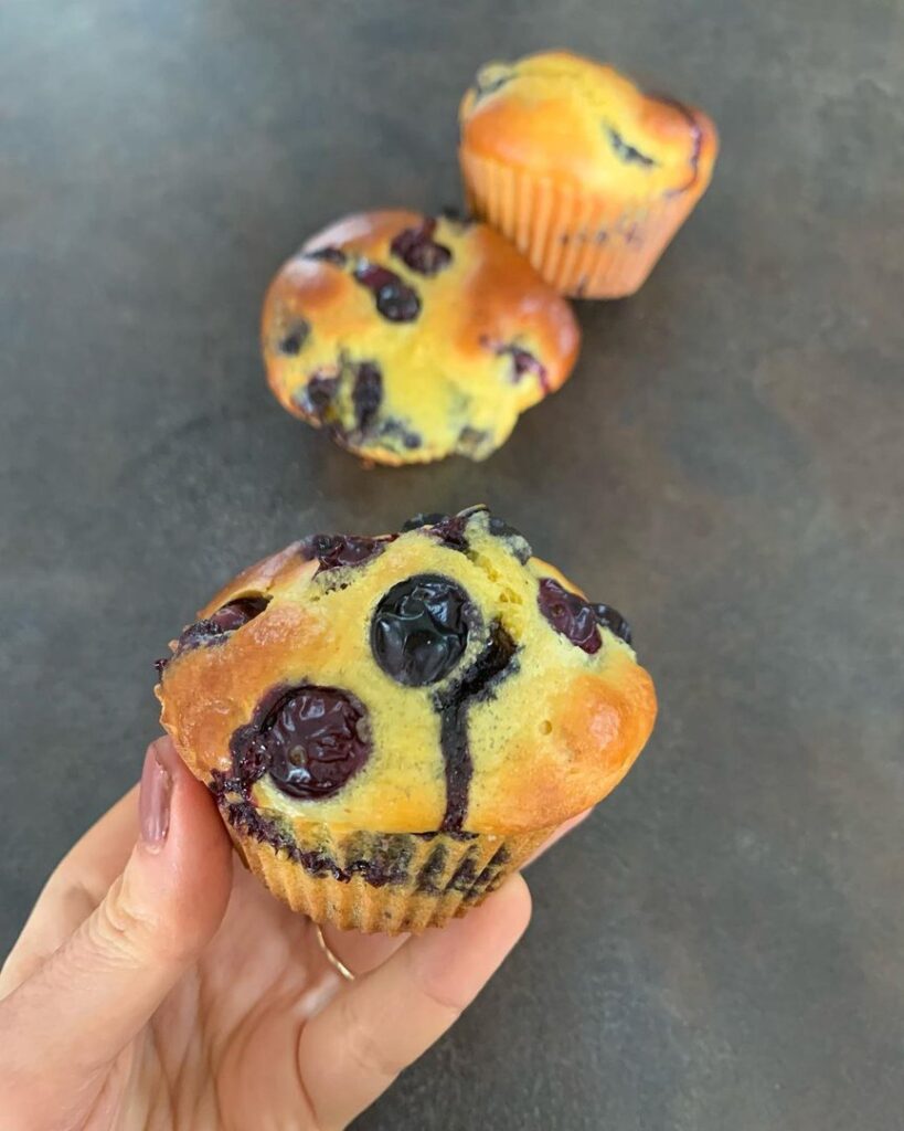 Muffins coeur coulant aux myrtilles