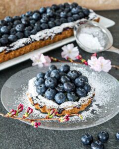 Tarte vegan myrtilles amandes