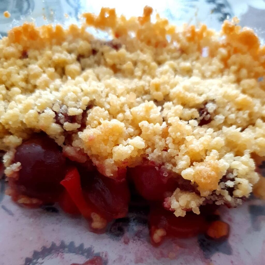 Crumble pommes cerises