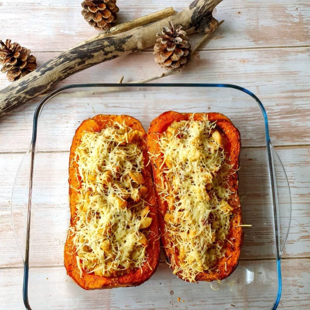 Butternut farcie poulet curry
