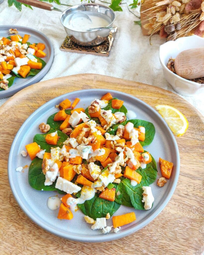 Salade de patates douces et chèvre
