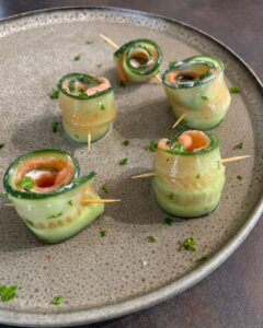 Bouchées concombre-saumon fumé