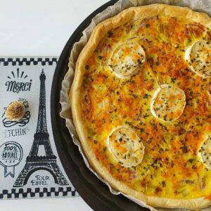Tarte jambon poireaux chèvre