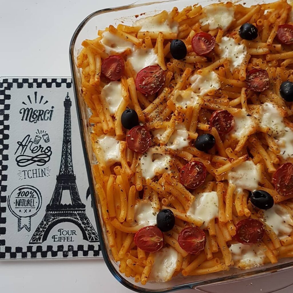 Gratin de pâtes façon pizza