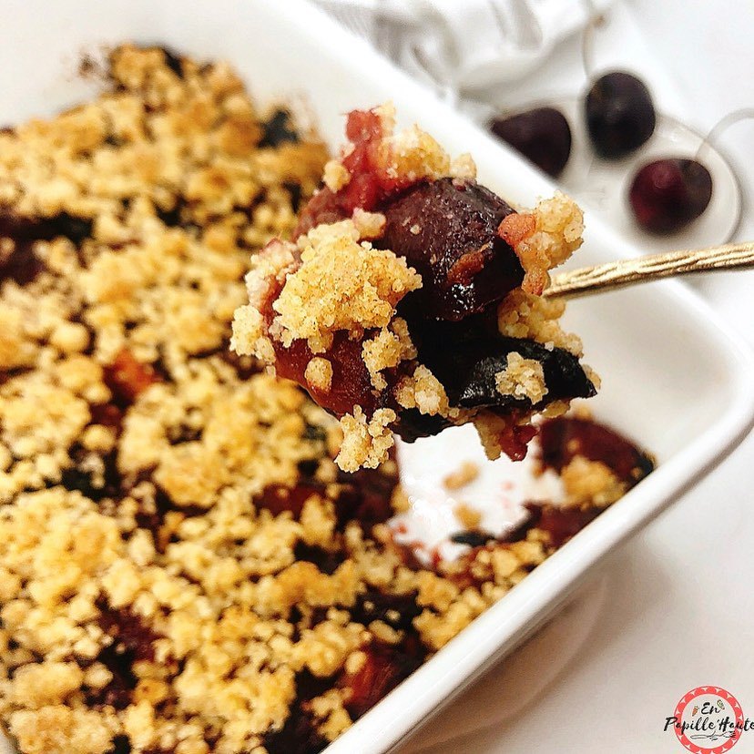 Crumble léger pomme cerise