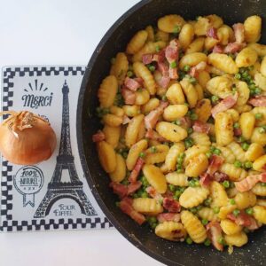 Gnocchis lardons petits pois
