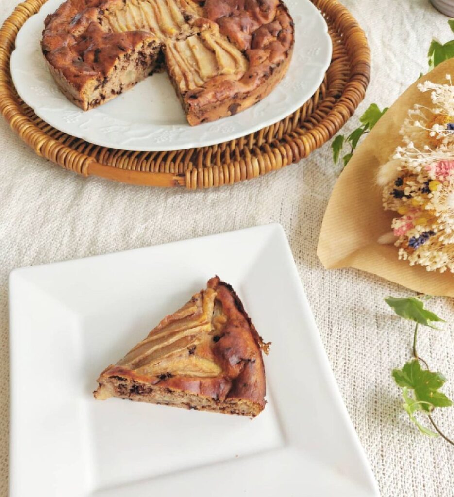 Gateau aux poires, chocolat et ricotta