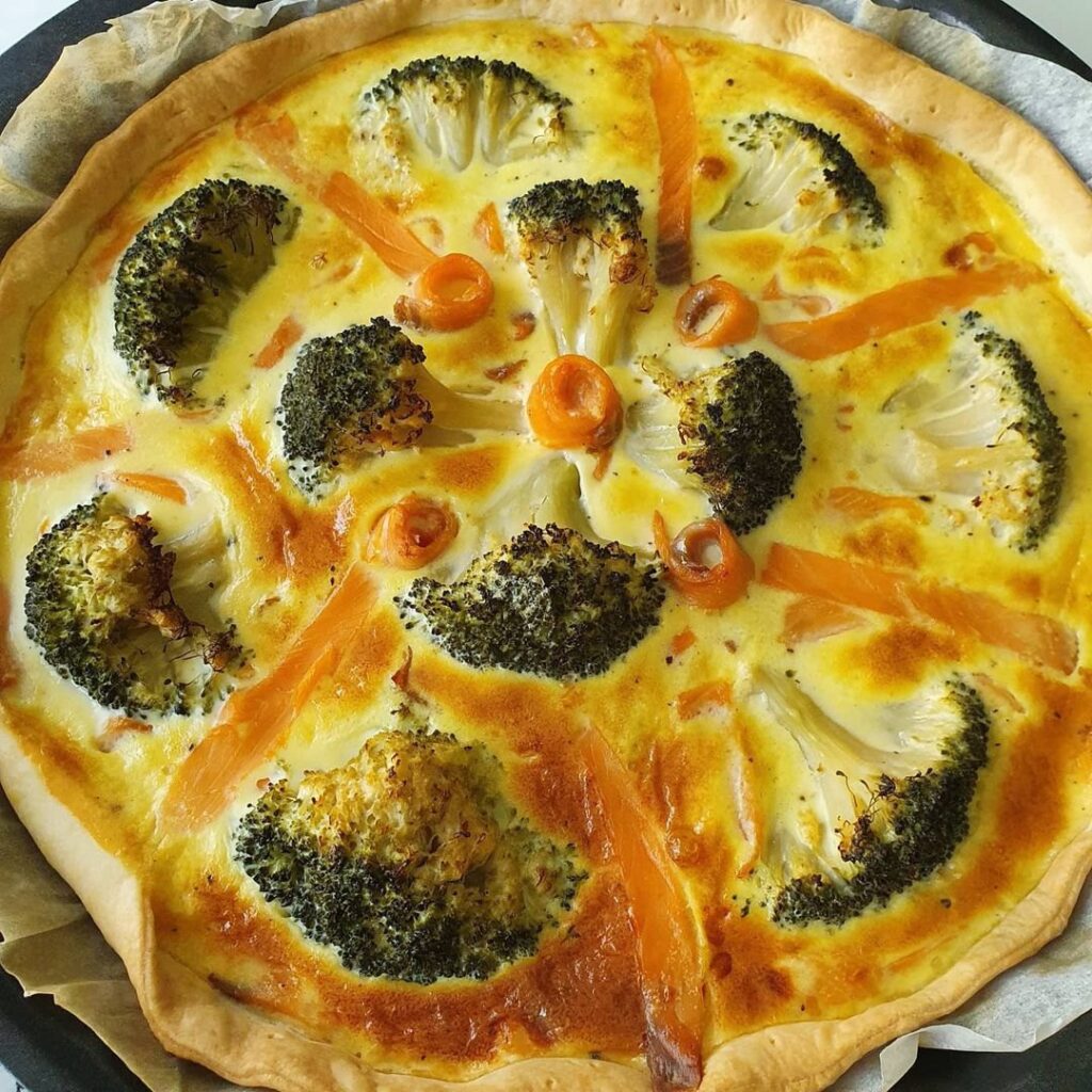 Tarte brocolis truite fumée