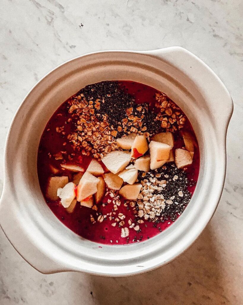 Smoothie bowl et framboises