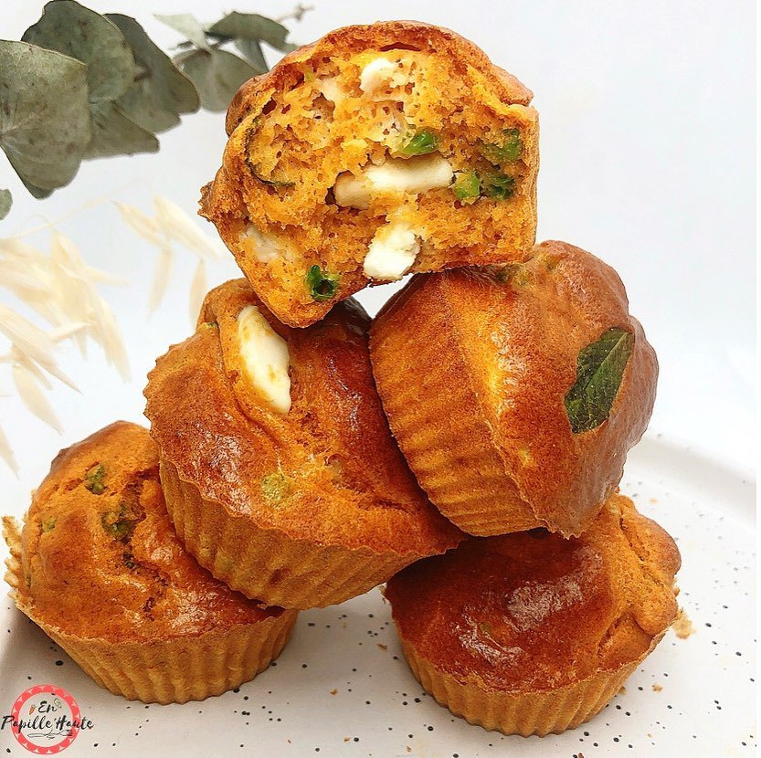 Muffin tomate, pois et fêta