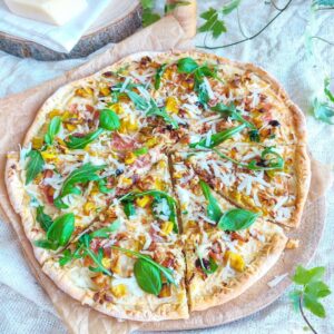 Pizza bianca light poireaux et prosciutto