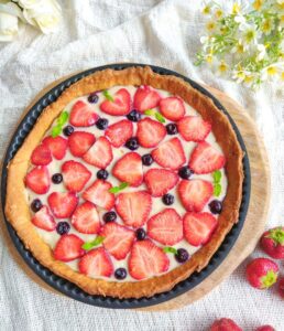Tarte aux fraises  crème pâtissière légère
