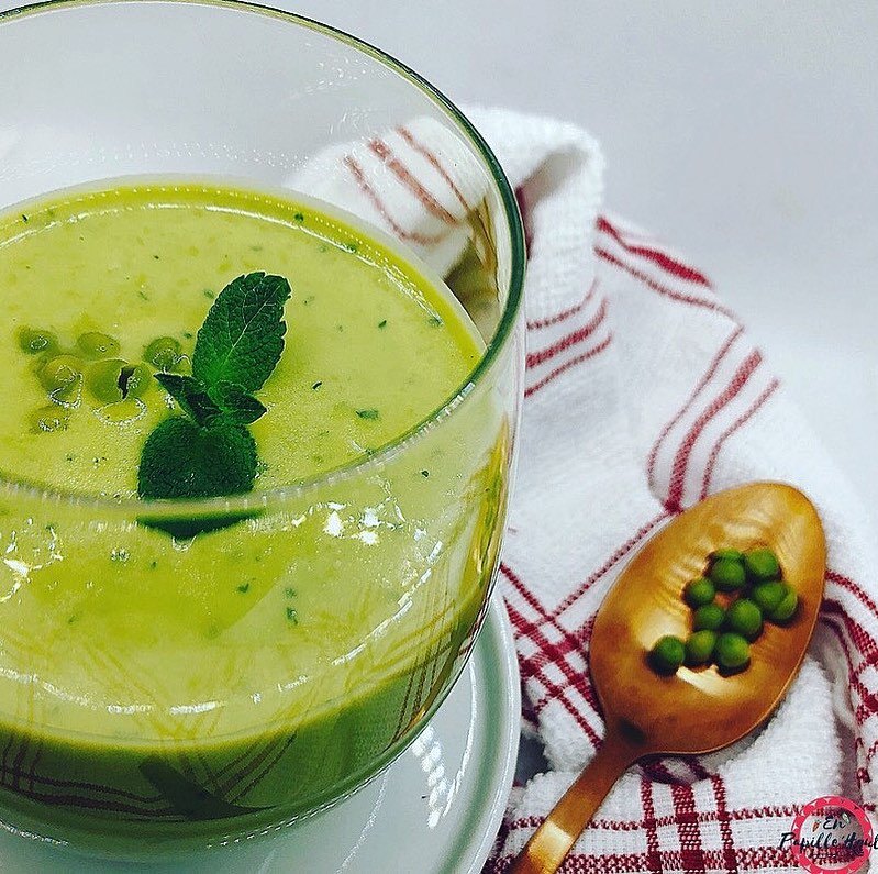 Gaspacho aux petits pois et menthe