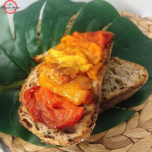 Poivron confit en tartine