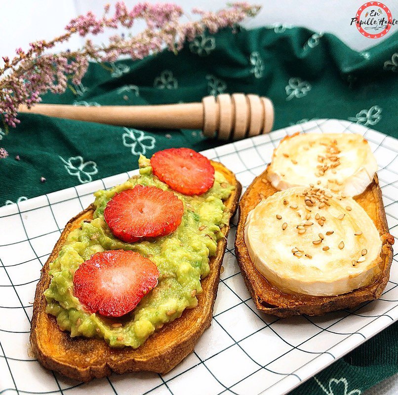 Tartine de patate douce au chèvre