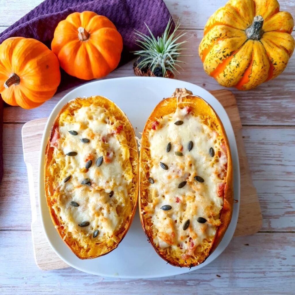 Courge spaghetti carbonara