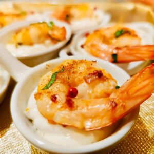 Crevettes sur crème au safran