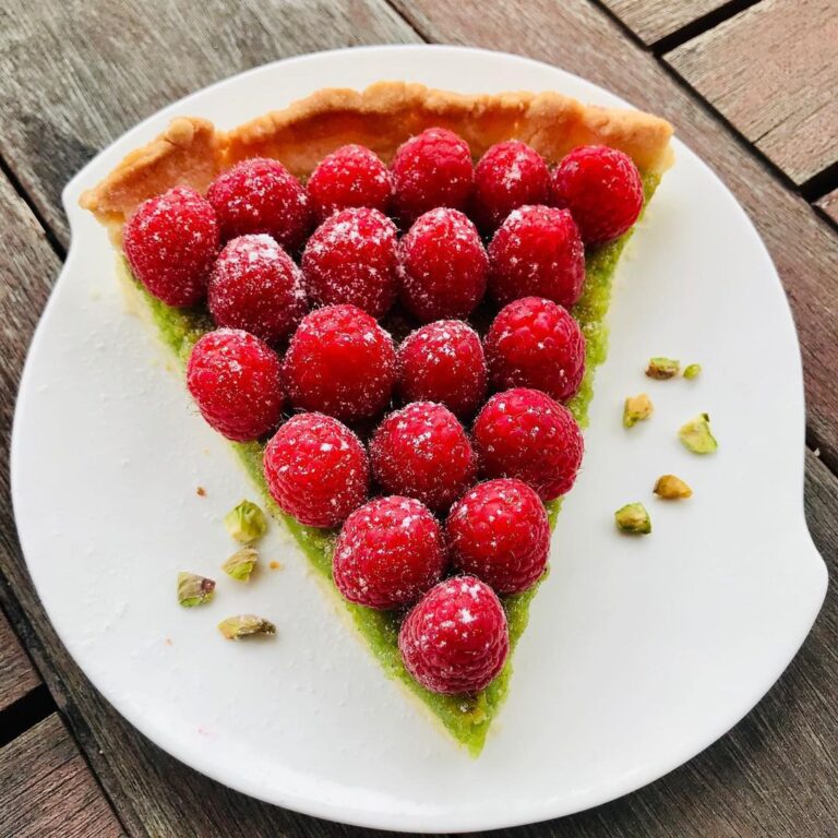 Tarte framboises pistache