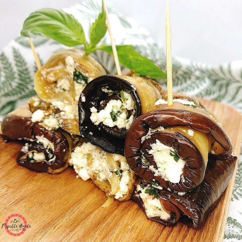 Aubergine grillée et feta