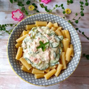 Tortiglioni saumon courgettes