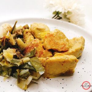Poulet coco et poireaux
