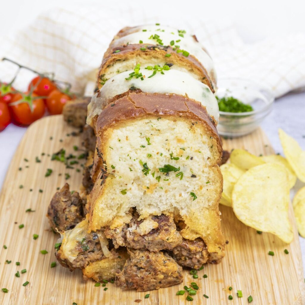 Pan de ajo y albóndigas!