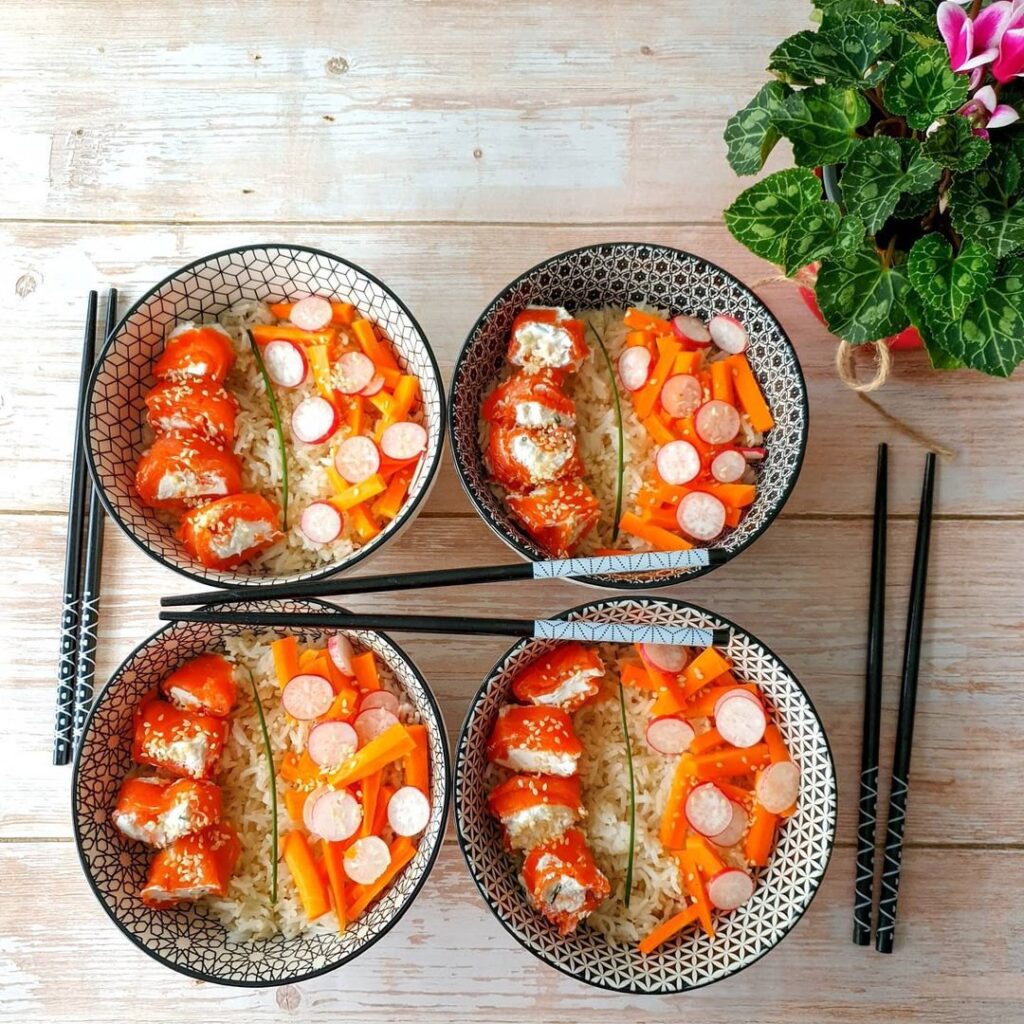 Poke bowl truite chèvre