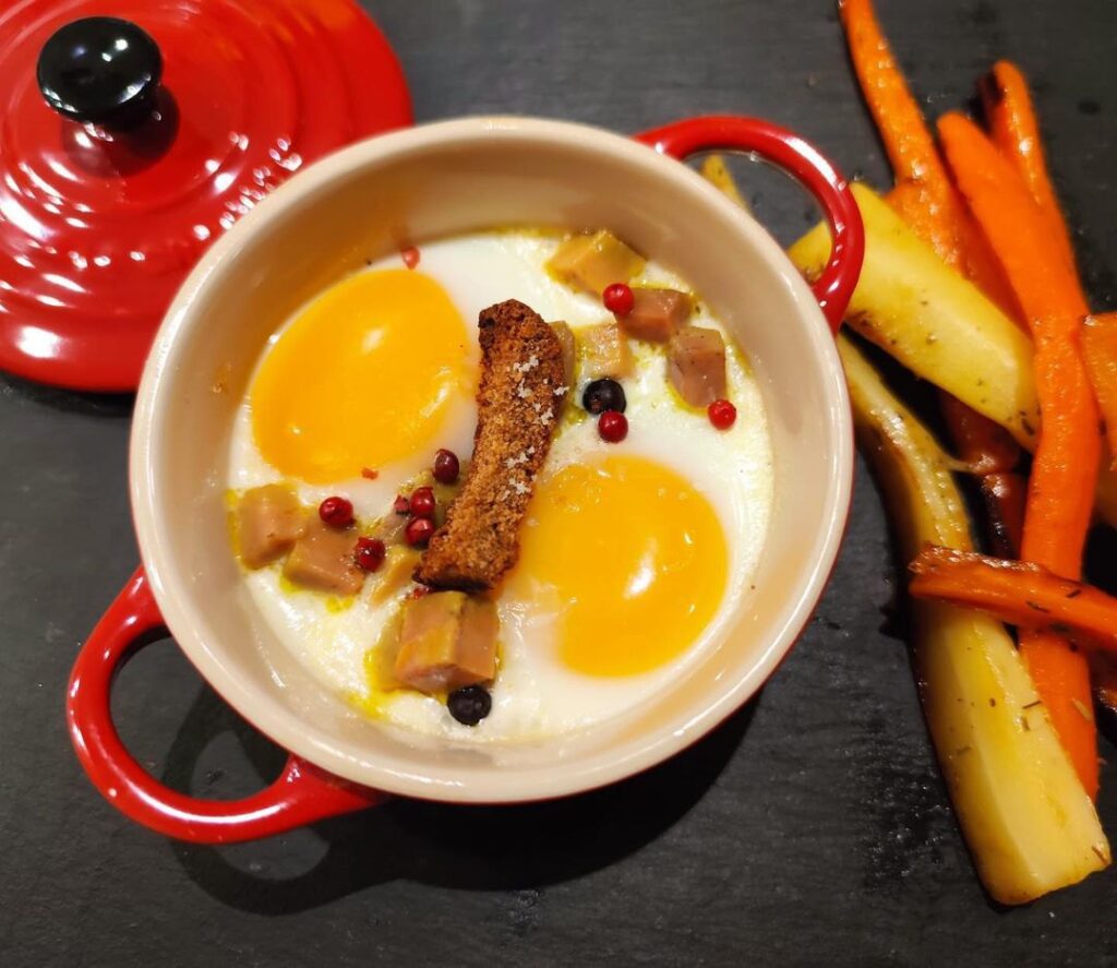 Œufs cocottes au foie gras