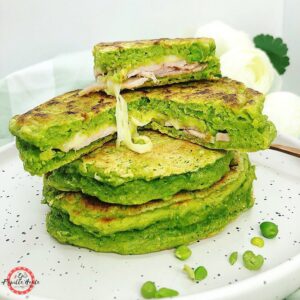 Pancakes fourrés aux petits pois