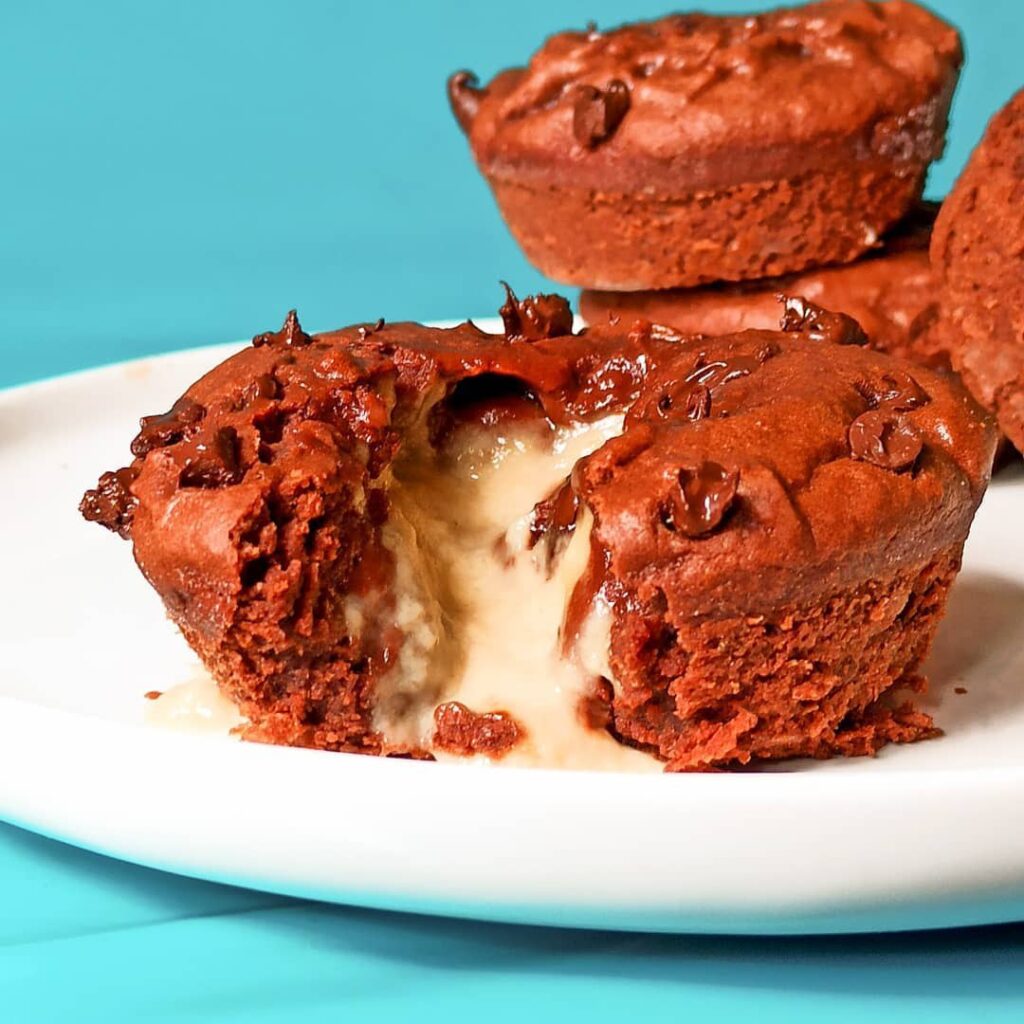 Muffins chocolat et coeur de crème anglaise