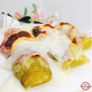 Poireaux au jambon et béchamel