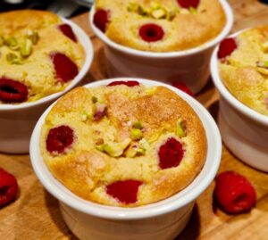 Fondants aux amandes et framboises