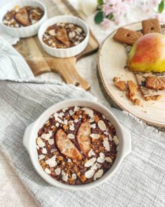 Porridge au four poires chocolat speculoos
