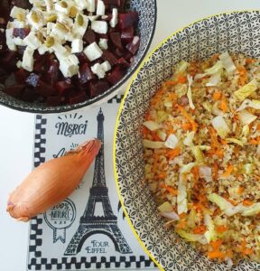 Salade de betteraves feta et salade de quinoa