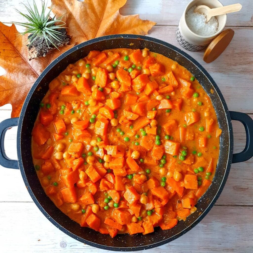 Mijoté de patate douce et de légumes au lait de coco