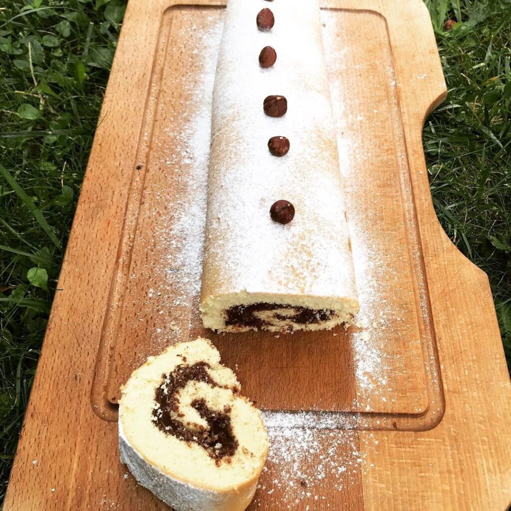 Gâteau roulé rapide chocolat et noisettes