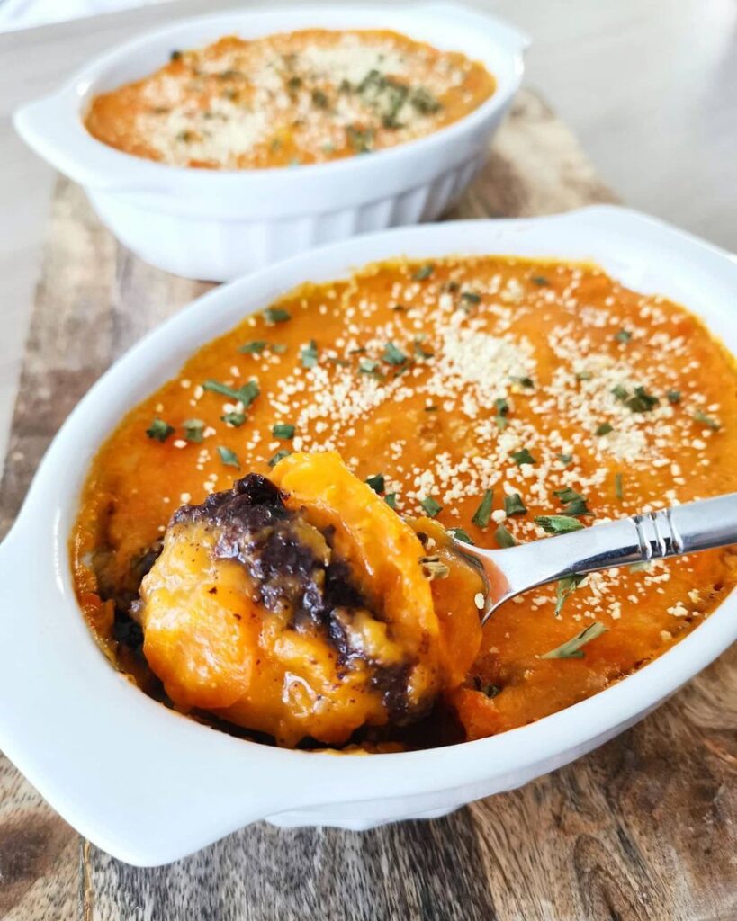 Hachis parmentier de carottes et boudin noir