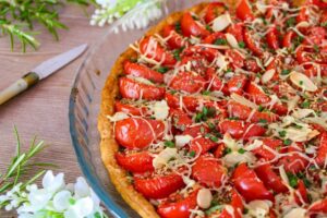 Tarte tomate fêta moutarde