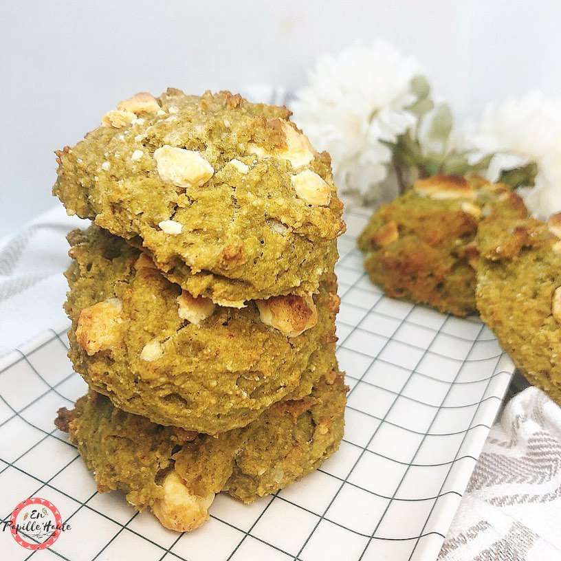 Cookie moelleux au matcha et chocolat blanc
