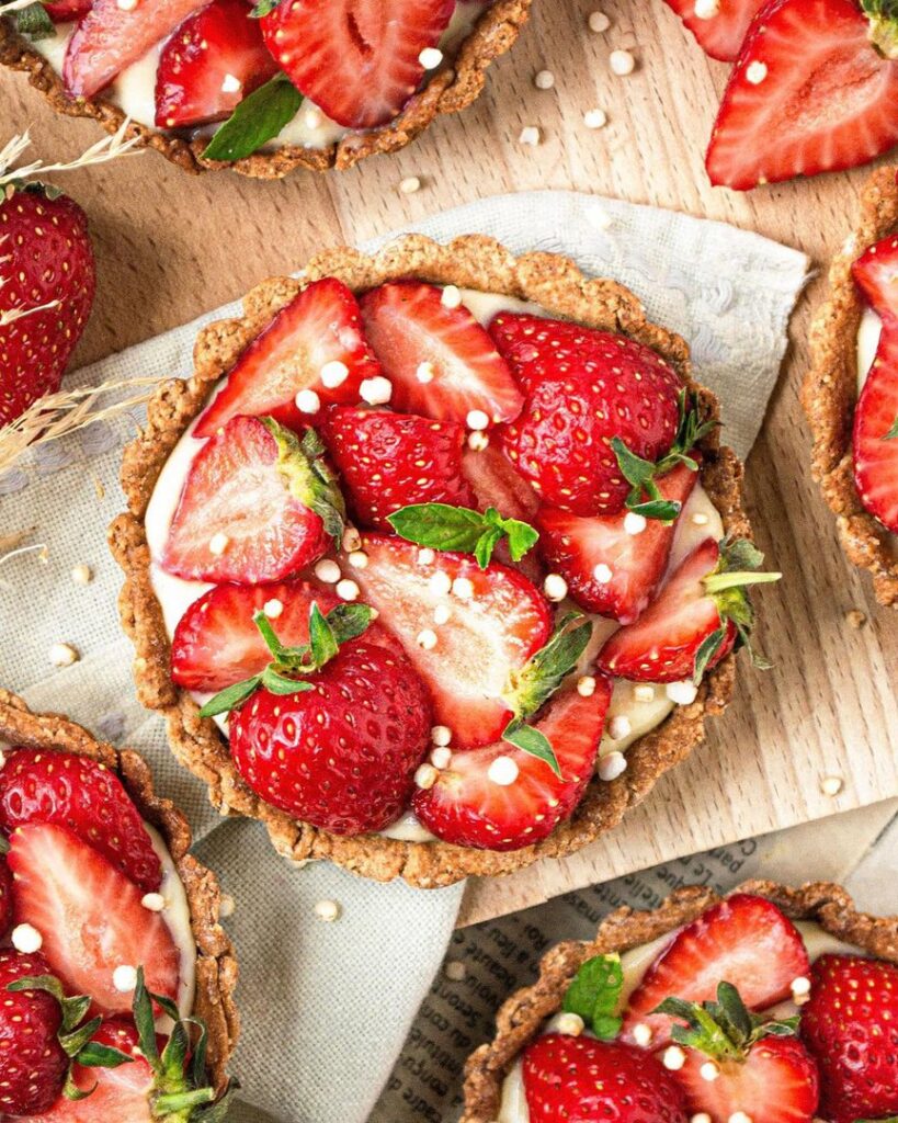 Tartelette aux fraises à la farine semi-complète