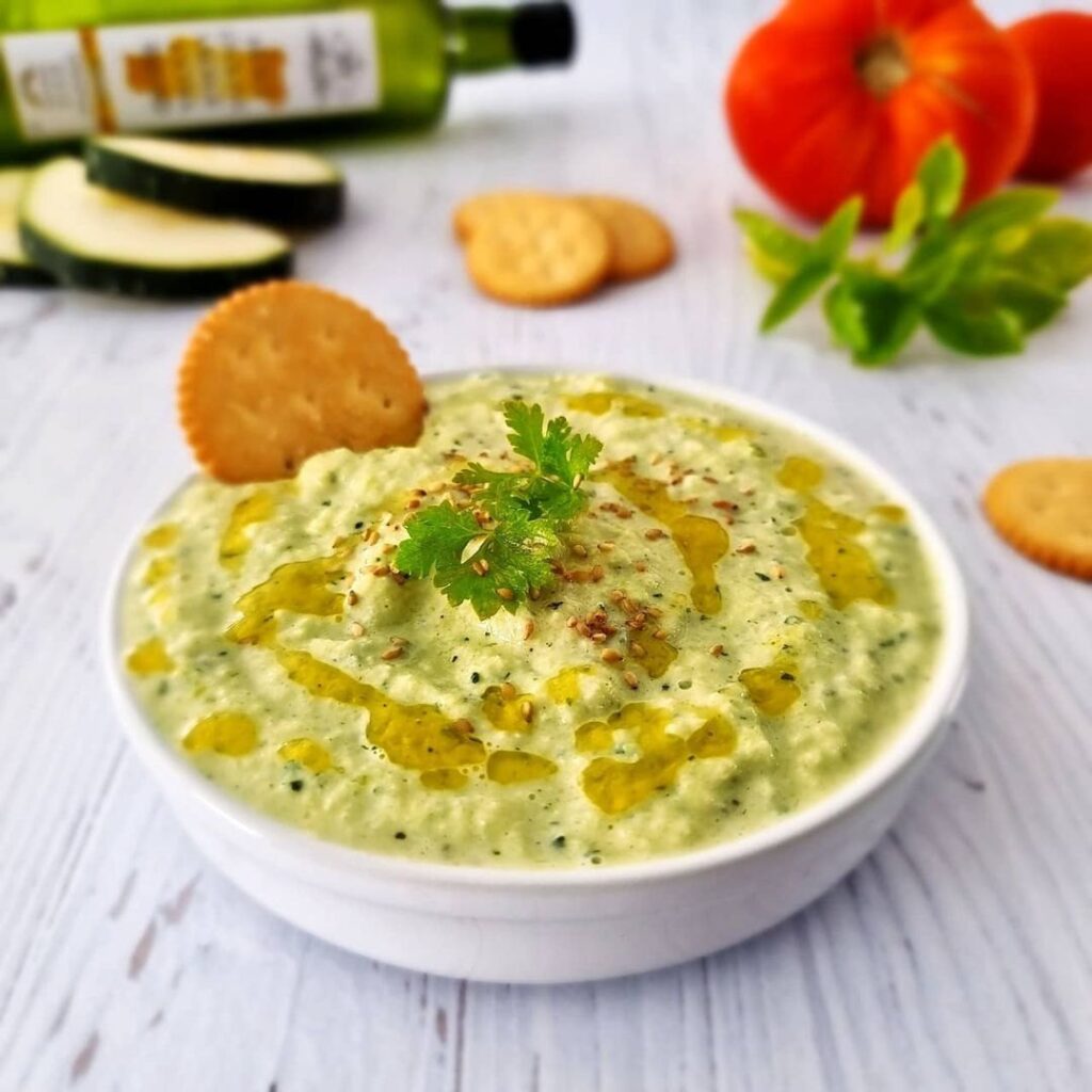 Houmous de courgettes et purée de sésame