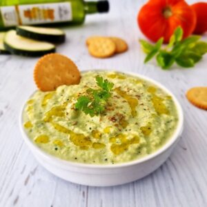 Houmous de courgettes et purée de sésame