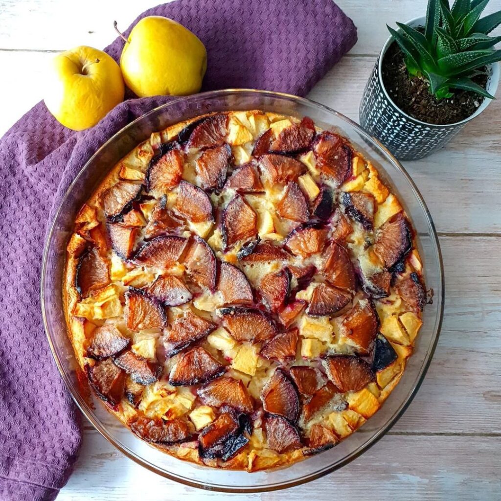 Clafoutis prunes et pommes