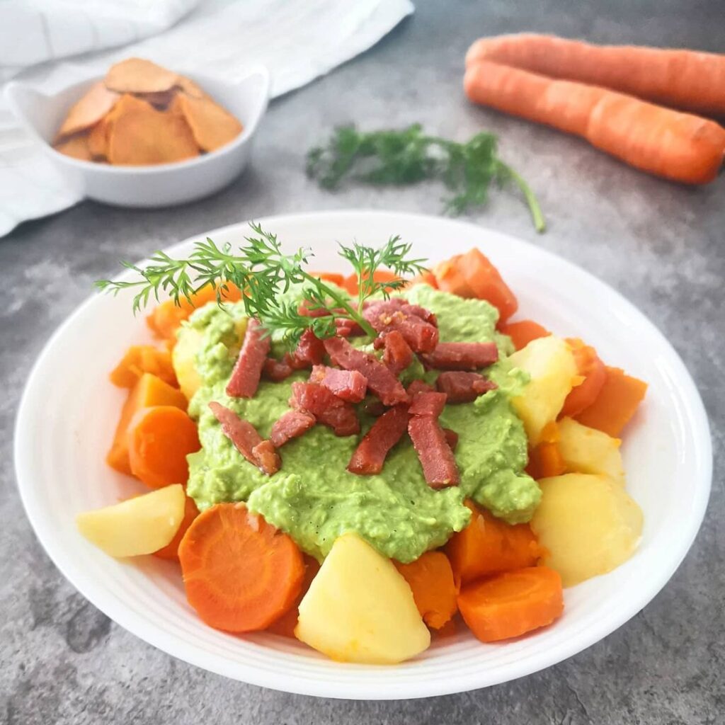 Petits pois carottes aux lardons