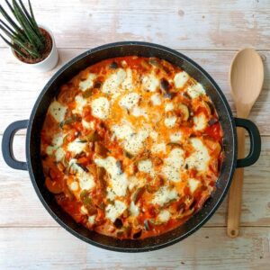 Gratin d&rsquo;aubergines poivrons et courgettes