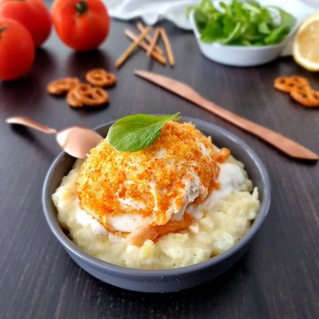 Burrata panée et purée de navets