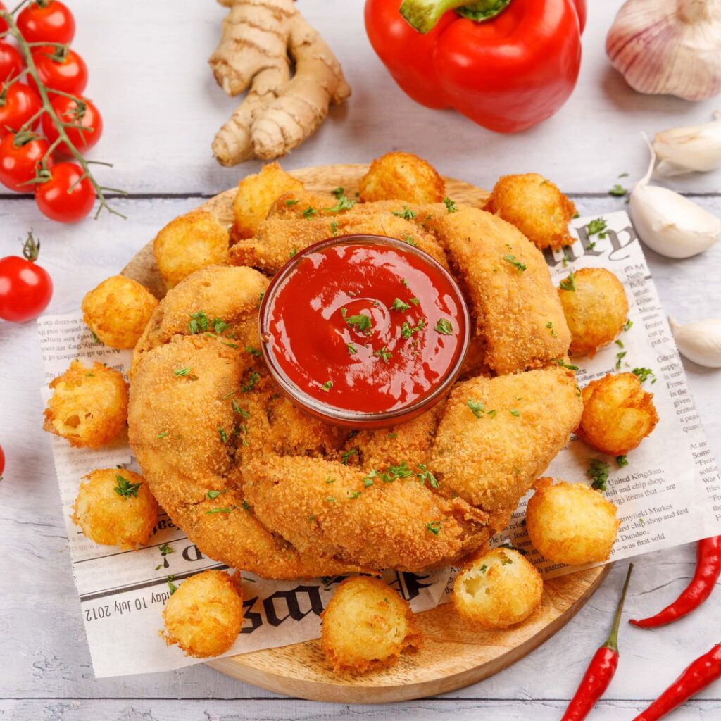 Coroa de frango empanado