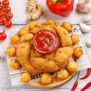 Coroa de frango empanado