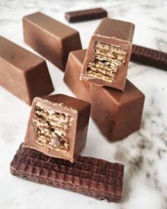 Barres chocolatées aux gaufres